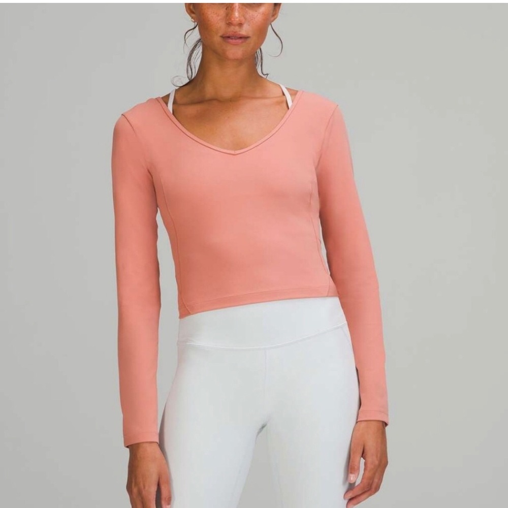 Long Sleeve Align Crop Top in Dusty Coral